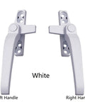 White left and right handed casement locking window handles in aluminum alloy with universal security switch for home use