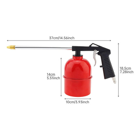 Rugged Pneumatic Cleaning Spray Gun With 6mm Nozzle And 750ml Aluminum Cup for cleaning heavy grease and road grime.