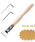Pro Grade Woodturning Bowl Sander Tool Kit With Rotating Head For Inside Curves 2 Inch Sanding Pad 30 Pcs Sanding Discs 80 150 220 Grit