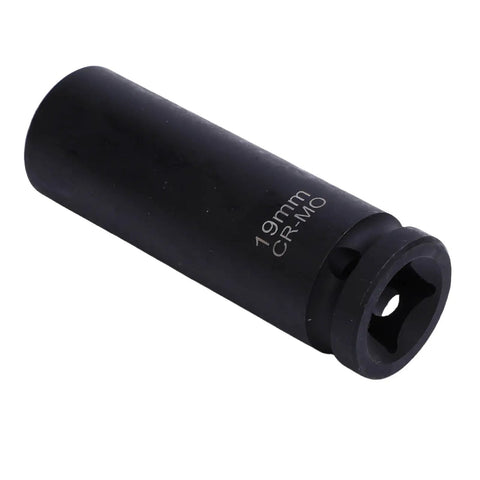 Heavy Duty 19mm Thin Wall Impact Lug Nut Socket Set With Wheel Protection Design Keeps Fasteners Safe From Rounding Even Under Heavy Torque For Reliable Auto Repair Vibes, black 19mm CR-Mo socket