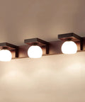 Lit Bath Wall Light With Three Flame Glass Lampshade G9 Cabinet Chandeliers for bathroom, iron construction, mounted on wall