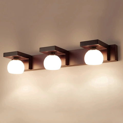 Lit Bath Wall Light With Three Flame Glass Lampshade G9 Cabinet Chandeliers for bathroom, iron construction, mounted on wall