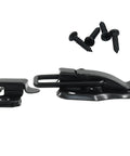 Side view of Four Pack Retro Black Box Toggle Latch with Padlock Hole including screws; antique design for jewelry boxes and cabinets.