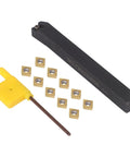 10 Pack CCMT060204 Carbide Inserts With SCLCR1010H06 Lathe Tool Holder For External Turning Alloy Steel Machining