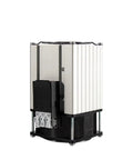 Heavy Duty PTC Cabinet Air Conditioner And Heater Top Notch Aluminum Enclosure With Smart Thermostatic Fan, side view showing connectors.
