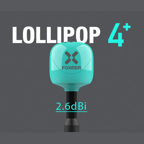 Two Pack Lollipop 4 Plus FPV Antennas 2.6dBi 5.8GHz RHCP TX RX For FPV Racing Drones RP-SMA Dual Pack with Tough PC ABS Shell