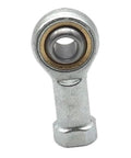 Sturdy Female SI T/K Ball Joint Rod End Bearing Connector With Metric Threaded Specs For Tight Spots In Heavy Duty Machinery And Automotive Builds, front view.