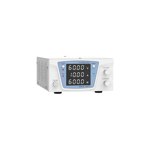 Beefy 600W DC Power Supply 0-60V 0-10A Adjustable Lab Bench Unit With High Switching For Electronics Repair And Testing, front view
