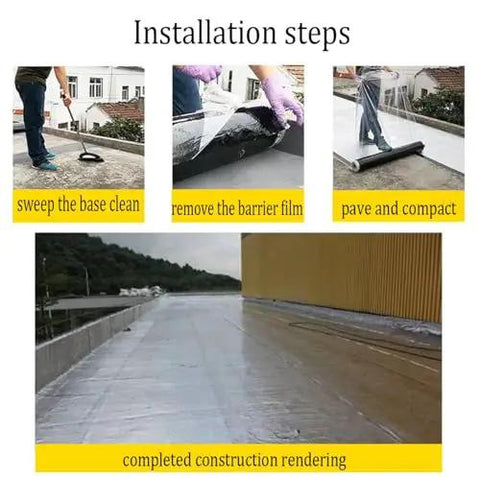 Installation steps for Kickoff That Leaky Roof With Heavy Duty Self Adhesive Waterproof Tape Thick Aluminum Foil Underlayer For Garages.