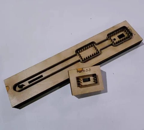 DIY Leather Shape Cutters Punch Die Set For Keychains And Small Leather Goods on wooden base