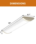 Dimmable 2 Foot LED Flush Mount Ceiling Light 20W 2200lm Cool White 4000K Kitchen Fixture Four Pack dimensions
