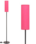 Pink Shade Floor Lamp For Living Room And Bedroom, Tall 65 Inch Standing Lamp With Black Iron Pole, Totally Sleek Minimalist Modern Decor, E26 Bulb Compatible For Home Office