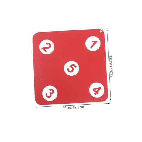 Double-Sided Fencing Target Pro-Grade For Home Practice with red puncture-resistant material, 33cm size, numbered 1 to 5.