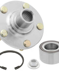 Front Wheel Hub Bearing Repair Kit Assembly For Transit Connect 2010 2011 2012 2013 Driver Or Passenger Side Direct Fit Includes Hub Bearing Axle And 5 Stud Wheel Hub OEM Replacement Quality Easy Install showing parts including hub, bearing, nut, and ring.