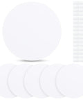 Slick Ceiling Cover Plates With 48 Hella Strong Double Sided Tapes For Instant Wall Hole Patches Quick DIY Room Refresh No Sweat Home Repair And Cozy Makeover, 6 round white plastic discs with adhesive.
