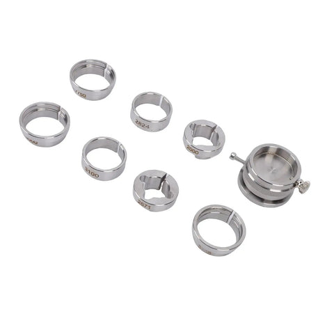 Pro Grade Watch Movement Fixing Kit, 8 Piece Stainless Steel Movement Holder Base With Repair Tools displayed on white background