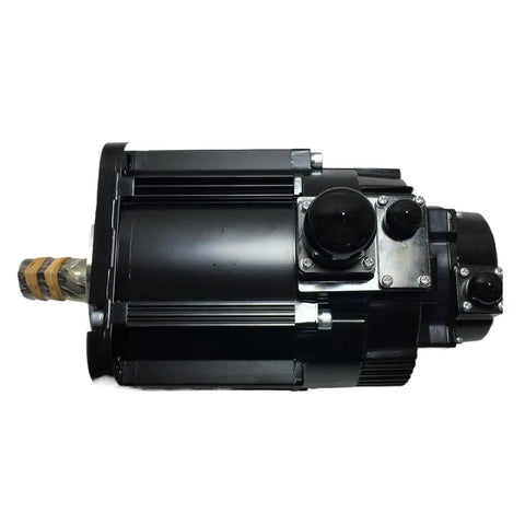 Industrial Motion Control Device For Precise Positioning In Precision Automation Systems, Rugged Boss Level Responsive Controller For Accurate Actuation, Durable, Easy Setup, And Reliable Performance In Demanding Manufacturing Environments. Black motor side view