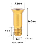 2 Pack Titanium Rear Derailleur Jockey Wheel Bolts M5 X 14.5mm Gold Color Ultra Durable Anti Corrosion Titanium Alloy Pro Grade Bicycle Upgrade