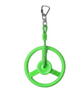 Green Twister Swing Spins Set With 360 Degree Steering Wheel Design Slackline Attachments for backyard use, stainless steel swivel.