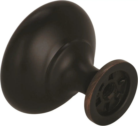Oil Rubbed Bronze Edona One And A Quarter Inch Cabinet Knob Set, 10 Pack, Classic Drawer Hardware For Cabinets And Furniture, side view
