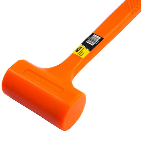 Heavy Duty 6 Pound Dead Blow Hammer With Non Slip Unibody Molded Handle, Checkered Grip, Spark And Rebound Resistant, Water Oil Grease Resistant, Orange