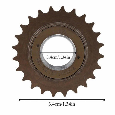 24-Tooth Steel Single Speed Freewheel With 10cm Diameter Threaded Rear Sprocket for fixie and urban bikes.