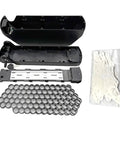 Heavy Duty Ebike Battery Housing Built Like A Tank For Custom Rigs Fits 80 Pieces 21700 Cells disassembled parts, nickel welding strips included.