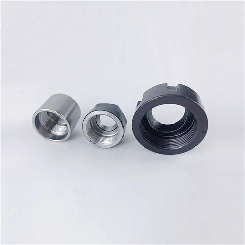 Get That CNC Clamping Collet Nut For Your Engraving Machine With ER8 ER11 ER16 ER20 Models, three sizes displayed, steel material.