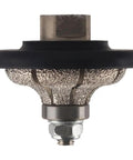 F20 Type Vacuum Brazed F Ogee Bullnose Diamond Hand Profile Wheel Router Bit For Granite Edge Five Eighth Inch Eleven Thread Wet Or Dry Use 3500 To 4000 RPM Coarse Grit Pro Grade Performance, close-up of diamond grit texture.