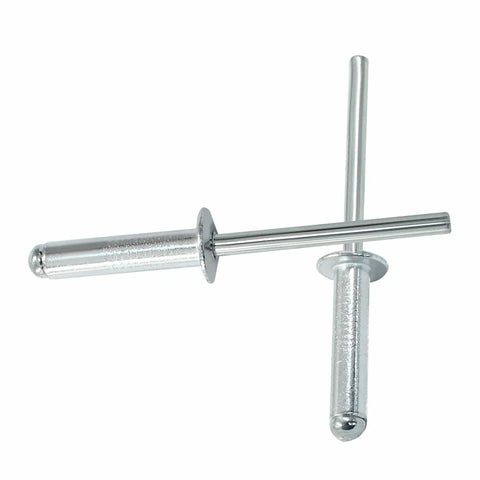 Close-up of 100 Pcs Aluminum Blind Rivets Dome Head Pop Rivets Three Sixteenths Inch By One Inch for easy DIY projects