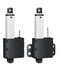 Heavy Duty 6 To 24V Linear Actuator With 10 To 200 Mm Stroke For Robots And Automation Telescoping Electric Lifter DC 24V Aluminum Housing IP54 IP65 Rated Built Tough Front And Rear Mounting For Tight Spaces, shown with front and side mounts