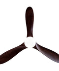 Ceiling Fan with Light, 48W Integrated Lighting, Silent Operation 35dB, three wooden blades and central light globe.