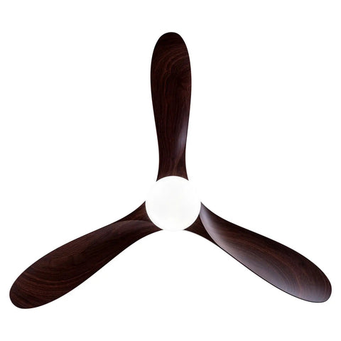 Ceiling Fan with Light, 48W Integrated Lighting, Silent Operation 35dB, three wooden blades and central light globe.
