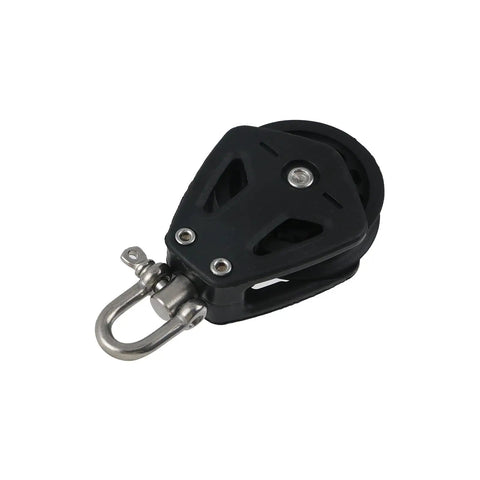 Nylon Marine Pulley Beefy Yet Lightweight With Stainless Steel Hardware For Ropes Up To 11mm 1650 Lb Load Capacity Ideal For Yacht And Sailboat Pulleys, black