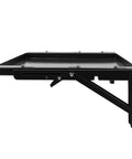 Heavy Duty Foldable Work Table With Removable Magnetic Tool Tray Versatile Mobile Workbench Quick Assemble Solid Design side view showing sturdy metal base.