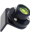 Bubble Level for Tower Ruler, Green Liquid Vial Accessory with black frame and green liquid vial, side view.