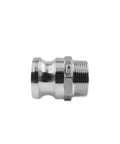 Heavy Duty 316 Stainless Steel Type F Cam And Groove Hose Fitting built for quick 1.5 inch NPT male coupling connections.