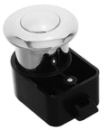 Zinc Alloy Push Button Latch Lock For Cabinets And Doors With Advanced Cylinder Technology, black base with shiny metal button