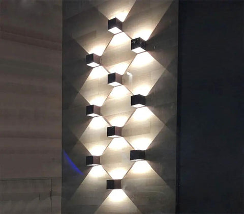 6000K LED Cube Wall Light 4.7 Inch Exterior Die Cast Aluminum IP65 Waterproof Slick Sconce illuminating wall with modern design