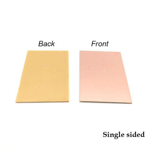 Single sided Ten Pack 1.6mm Thick Copper Clad Plate Laminate PCB For Etching DIY Projects FR4 Glass Fiber 100 X 150Mm front and back view