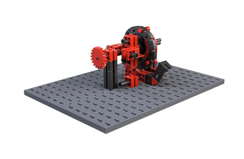 Hands On Mechanics Building Kit With 243 Components For Real World Engineering Fun Expandable With Everyday Objects Kid Friendly STEM Toy For Creative Projects And Problem Solving, gear model on gray base