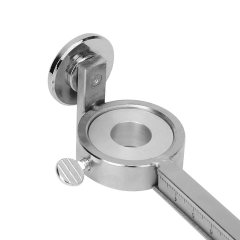 Heavy Duty Stainless Steel Torch Compass Roller Guide For Oxygen Welding And Cutting With Adjustable Gauge Scale Ruler Magnetic Base 50 Cm Length close-up view showing metal parts and ruler.
