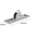 Sliding Glass Door Keeper Set, 2 Pieces With 4 Screws, Die Cast Zinc Chrome Plated, Corrosion Resistant And Durable, base size 60x17mm