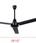 Front view of Beefy 60 Inch Weatherproof Industrial Ceiling Fan With High Performance DC Motor And Wall Control for ultra quiet cooling.