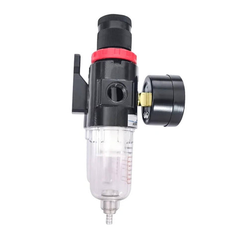 All In One Port FRL Air Treatment Unit For Compressors With Filter Regulator Lubricator Oil Separator And Easy Union Connection Pro Grade Pneumatic Prep Kit For Shop Tools close-up