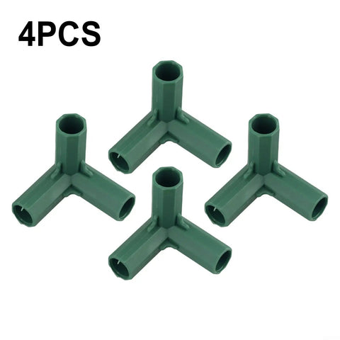 Set Of 4 Plastic Greenhouse Frame Connectors For 16mm Tubes Easy Install Right Angle 3 Way Plant Support Brackets DIY Garden Trellis Fittings Outdoor Awning Frame Parts For Climbing Plants