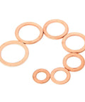 100 Piece Copper Washer Gasket Set For Auto And DIY Projects Box Included DIY Ready Flat Seal Kit M4 To M14 Sizes from top view