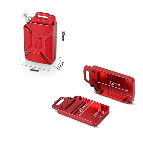 3D CNC Aluminum Oil Tank Shape Key Top Cover For Electric Bikes And Motorcycles, top and bottom view with measurements, Red