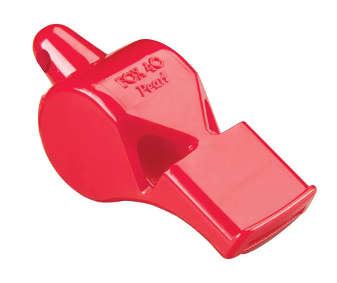 Red whistle from Boat Essentials Safety Kit With Waterproof Bailer Bucket All In One Personal Watercraft Emergency Gear.