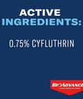 Active ingredients of Ready To Spray Outdoor Insect Killer show 0.75% cyfluthrin on label with BioAdvanced logo.